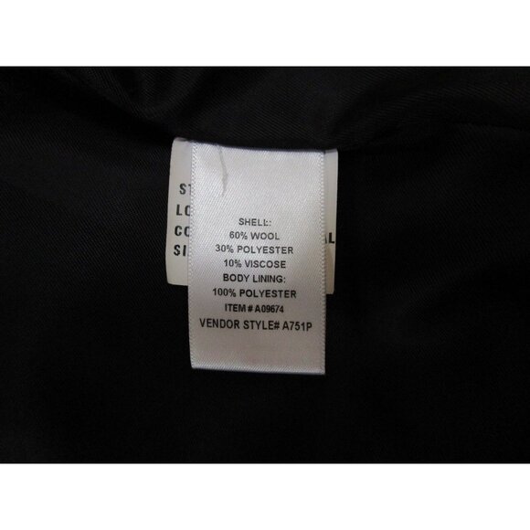 Appleseed's Coat Women Petites Sz 10P Black Wool Blend Button-down Lined Pockets - Picture 7 of 10